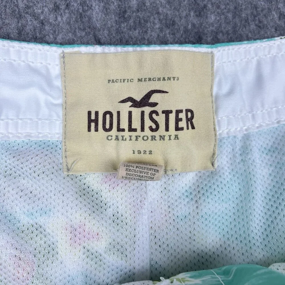 Vtg Hollister Men's Swim Shorts California Floral Print Hawaiian Surf Y2K Size L